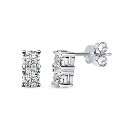 1.2cttw 100% Real Green Moissanite Studs Earrings for Women  Classic Four Claw Ear Studs S925 Sterling Silver Jewelry GRA