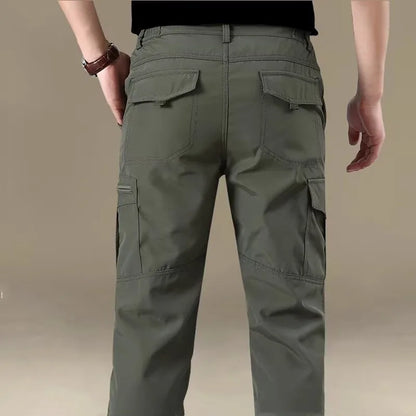 Outdoor Work Pants Men Spring Autumn Casual Cargo Trousers Waterproof Hiking Pants Elastic Waist Travel Workwear Tactical Pants