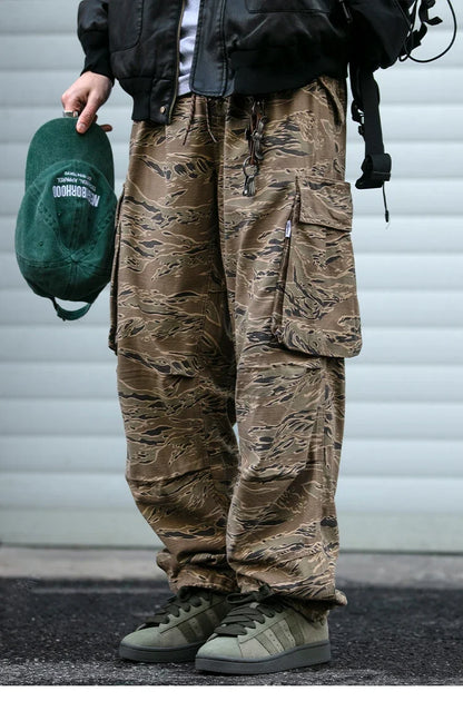 High Quality American Retro Ast Craft Camouflage Cargo Pants For Men Clothing Outdoors Tactical Pants Casual Baggy Trousers Male