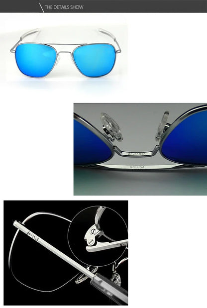 RE Pilot Sunglasses Men Top Quality Brand Designer AGX Tempered Glass Lens AO Sun Glasses Male