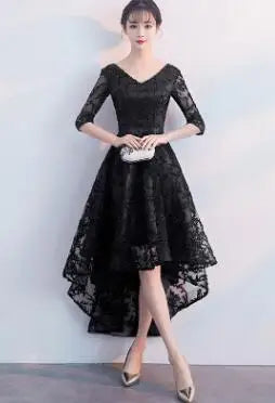 New 2026 Navy Blue Color V-Neck Formal Bridesmaid Dresses Half Sleeves Women Elegant Bride Gown Customized
