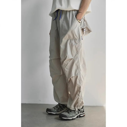 Men's Summer Outdoor Quick Dry Pants Loose Straight Leg Joggers Casual Hiking Trousers Unisex Breathable Streetwear Asian Size