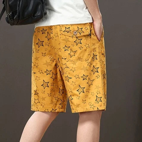 Streetwear Star Print Shorts Men Hawaii Beach Casual Shorts Outdoor Cotton Sports Elastic Waist 6XL Oversized Baggy Half Pants