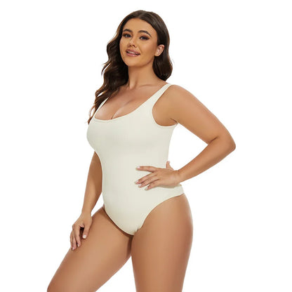 Ribbed Tummy Jumpsuit Daily Shaper Bodysuits Light Control Compress Tummy Control Open Crotch Shapewear Suits Open Crotch