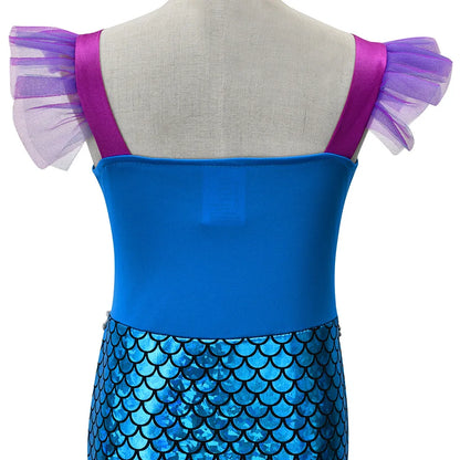 Mermaid Dress Girls Kids Cosplay Dresses Princess Costume Perform Clothes Birthday Party Halloween Clothing