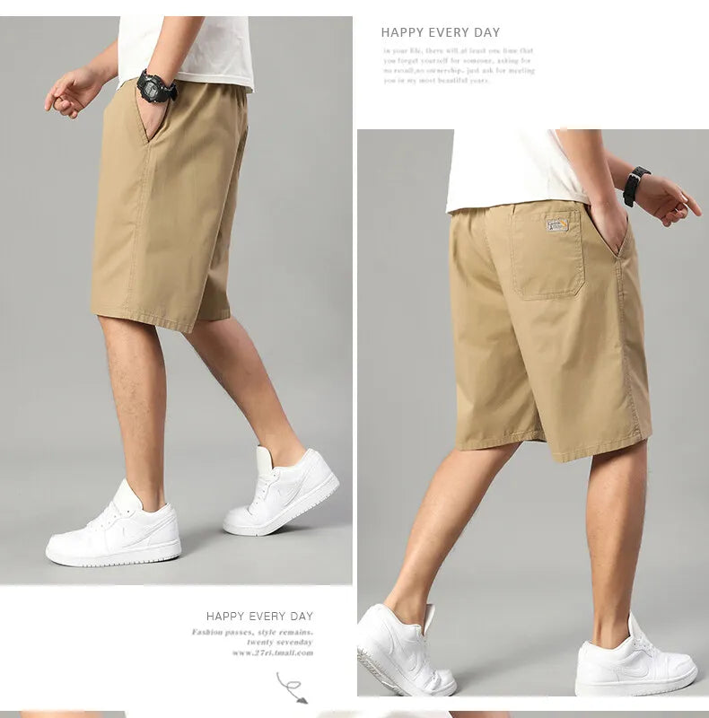 Men's Elastic Waist Casual Shorts Summer Light Weight Sweat Shorts Relaxed Fit Work Shorts Loose Casual Jogger Short