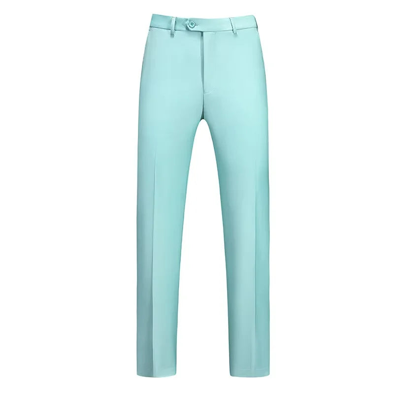 19 Color High Quality Men's Solid Color Slim Fit Suit Pants 2025 Fashion Formal Business Social Groom Wedding High End Trousers