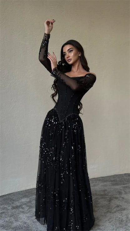 Custom Off Shoulder Corset Prom Dress Beading Chic Robes De Soirée Romantic Gala Floor Length Formal Evening Gowns 2026