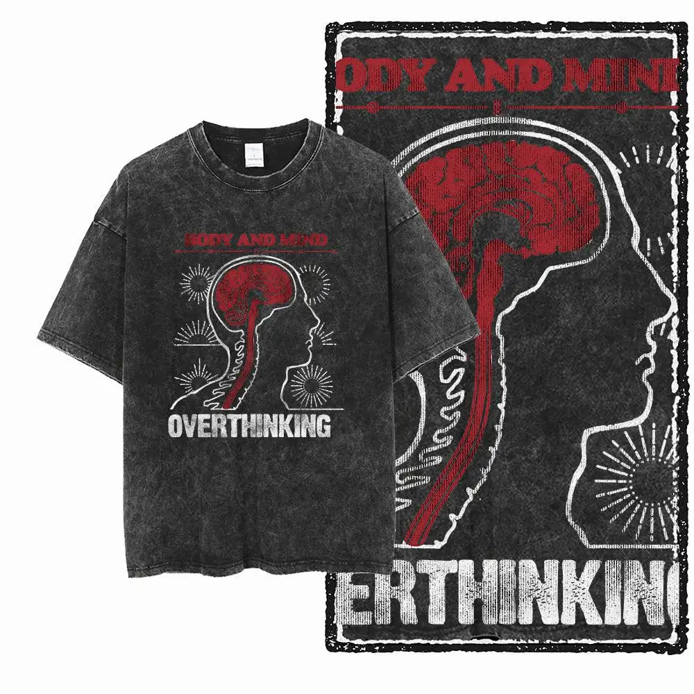 G58 Acid Washed Black Cotton Vintage Creative  Graphic Men T-shirt |  Streetwear Big Size Cool O-neck men's Tee Tshirt