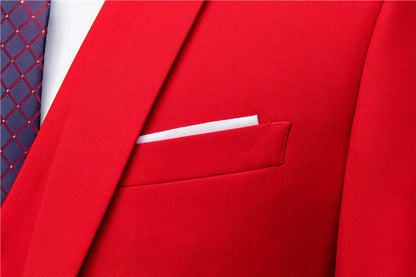 16 Colors ( Jacket + Vest + Pants ) Men's High Quality Formal Business Slim Fit Mens Suit Best Groom Wedding Tuxedos 3 piece Set
