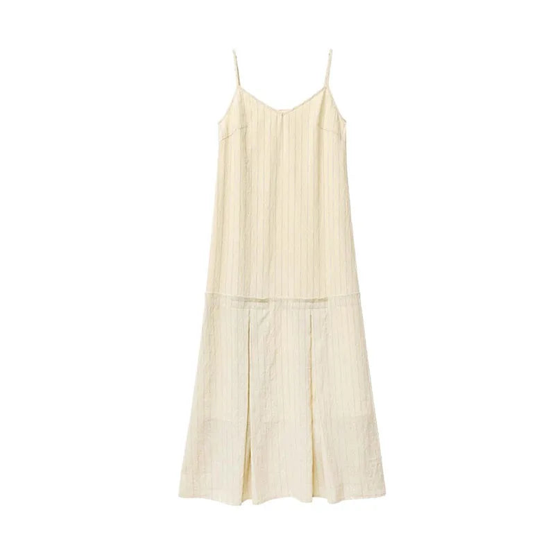 Women Dress Sets Stripe Shirt Loose Casual Long Sleeve Sunscreen Blouses Camisole V-neck Dresses Spring Autumn 2025