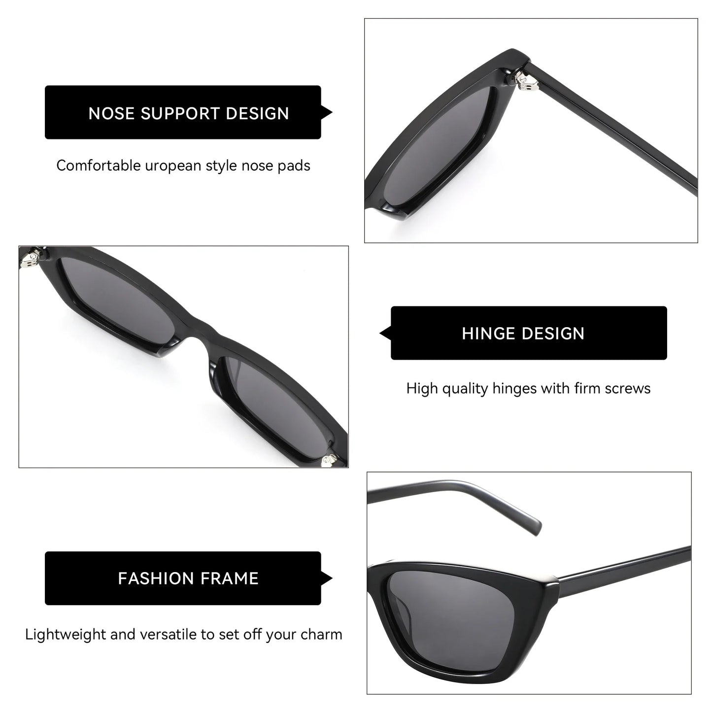 Retro Small Cat Eye Polarized Sunglasses Handmade Pure Acetate Fashion Ladies Sun Glasses Shade