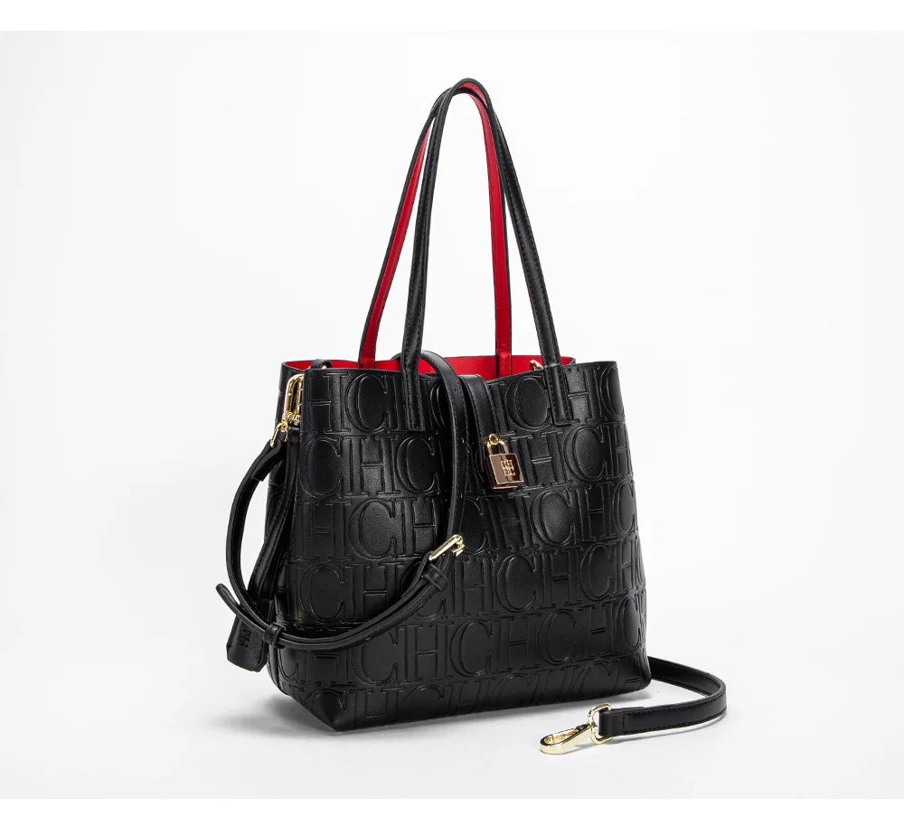 Women's Large Capacity Embossed Shoulder Bag Solid Color with Simple Texture Minimalist Design 2026 Trendy Fashion Commute