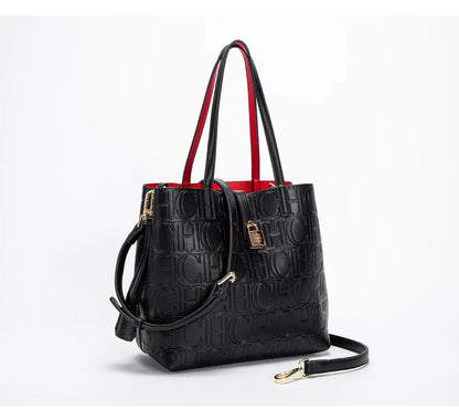 Women's Large Capacity Embossed Shoulder Bag Solid Color with Simple Texture Minimalist Design 2026 Trendy Fashion Commute