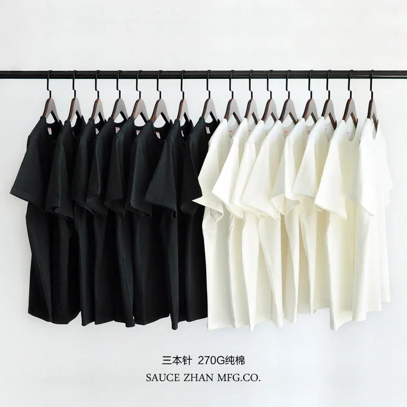 Tops & Tees Men's T-shirt Short Sleeve  Anti-Deformation Anti-Shrink Double-woven Fabric Cotton Soft Slim Fit
