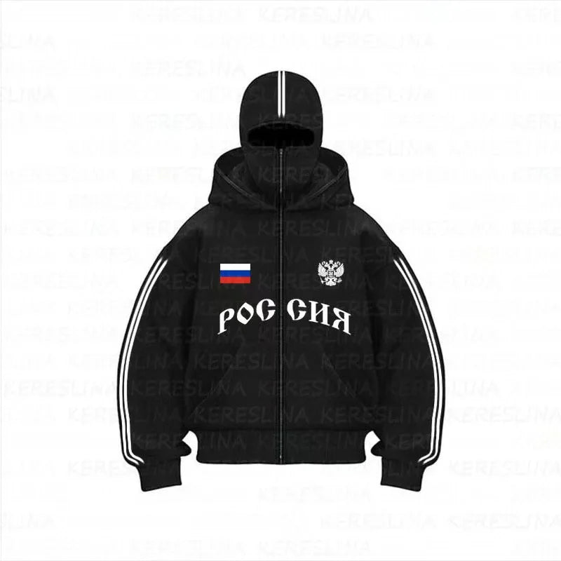 Ninja jacket 2025 new model hot sale upper and lower double-head zipper POG GHB print niche design new model