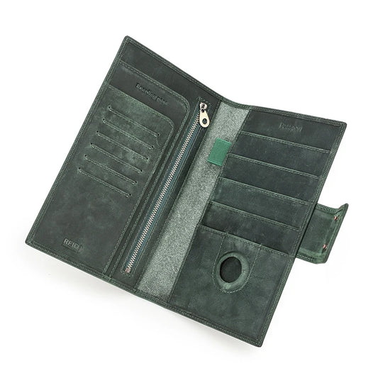 Portefeuilles porte-passeports familiaux en cuir véritable, porte-cartes RFID, emplacement AirTag, couverture de passeport, sac de voyage familial, sac à main