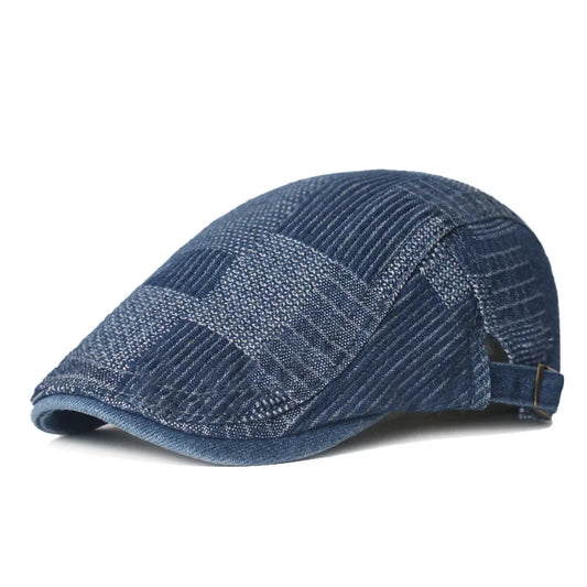 Denim Newsboy Hats Adjustable Ivy Flat Cap Gatsby Cabbie Driving Hat for Men Women Vintage Kpop Irish Berets