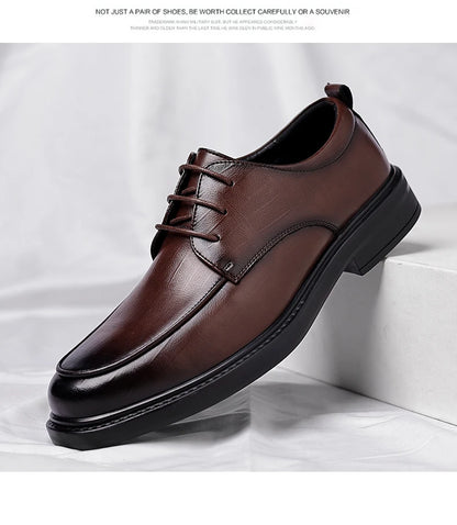 Big Size Elevator Shoes Men Leather Shoes Height Increasing Shoes For Man Increase Insole 6-8CM Invisible Heightening Lift Shoes