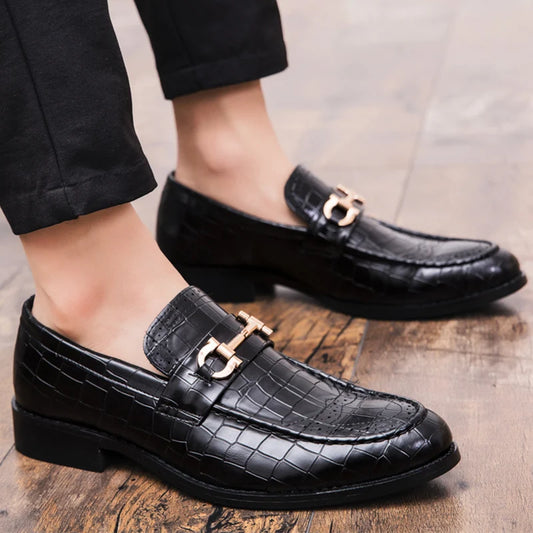 Classic Social Leather Shoes For Men Leather Loafers Wedding Casual Business Brogues Shoes Men Office Leather Men's Dress Shoes