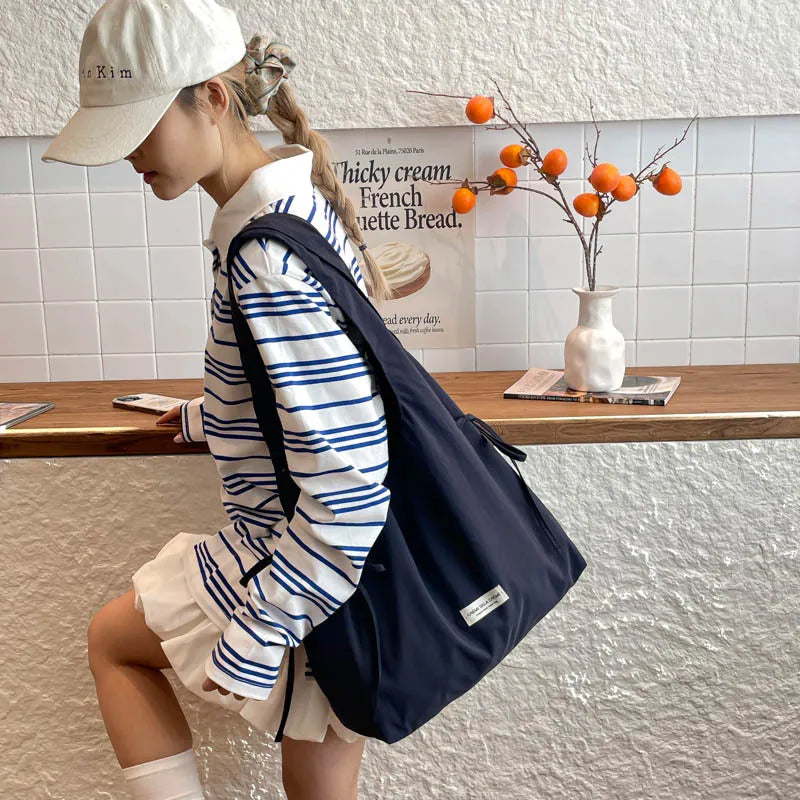 New Fashion Simple Shoulder Bag Women Large Capacity Comfortable Versatile Texture Tote Bag Simple Casual Storage Handbag