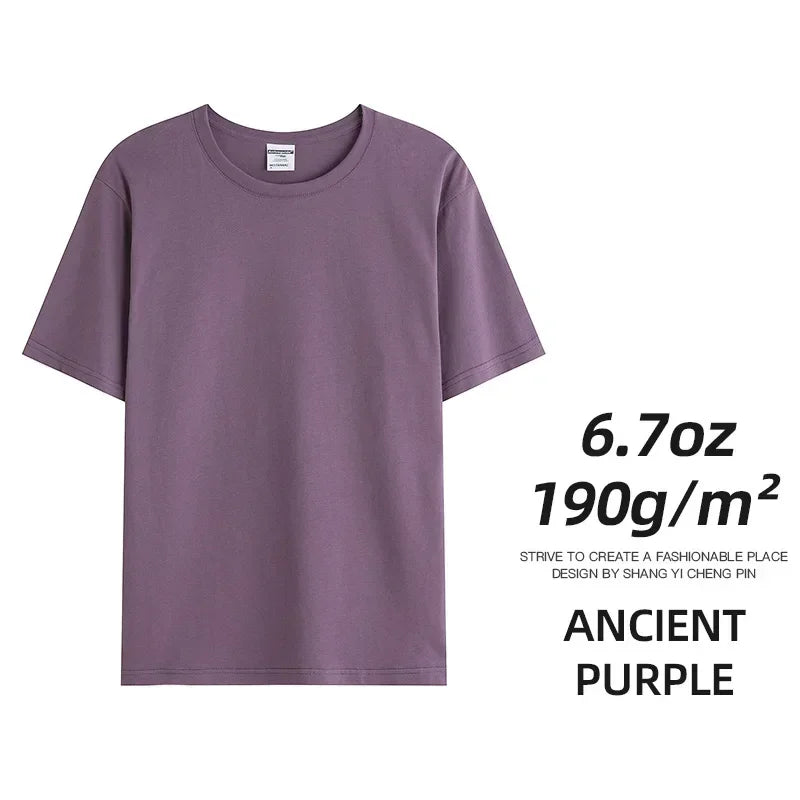 6.7oz 190grams Combed Cotton Tees Tshirts Mens Solid Tops Woman Male Custom Team Uniform Class Clothes Summer Customization