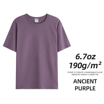 6.7oz 190grams Combed Cotton Tees Tshirts Mens Solid Tops Woman Male Custom Team Uniform Class Clothes Summer Customization