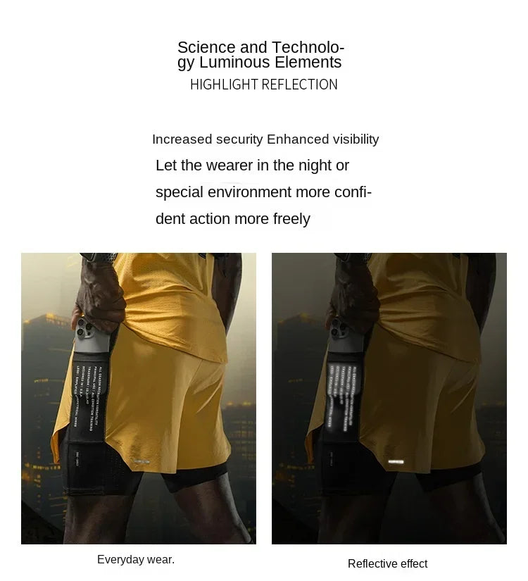 Men's Gym Shorts 2 in 1 Quick Dry Running Shorts Basketball Jogger Summer Fitness Workout Short Pants Bodybuilding Activewear