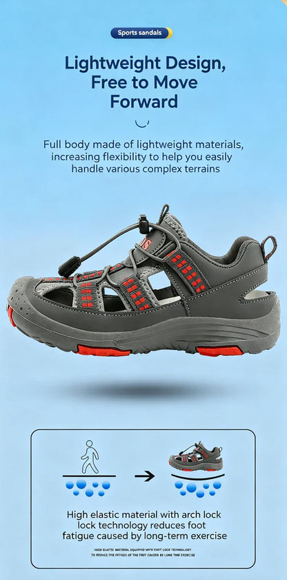 Summer Children Comfortable Sport Water Sandals Outdoor for Boys Closed Toe Anti-Collision Walking Sandals Casual Beach Shoes