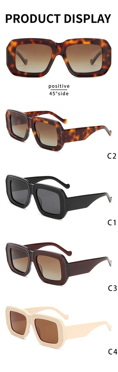 2026 Fashion Men Polarized Sunglasses High Quality Acetate Retro Square Women Sun Protection UV400 Sunglasses Customized Logo