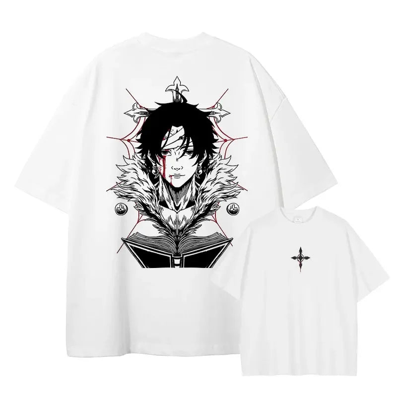 T-shirts Vintage Washed Anime Hunter T Shirt Oversize Manga Killua Zoldyck Gon Hisoka Chrollo Tops Tees Men 100% Cotton
