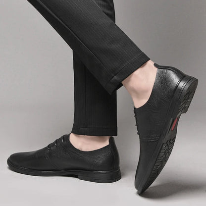 Classic Dress Mens Flats for Wedding Men Oxfords Shoes Fashion Casual Footwear Men New Genuine Leather for Male Walking Shoes