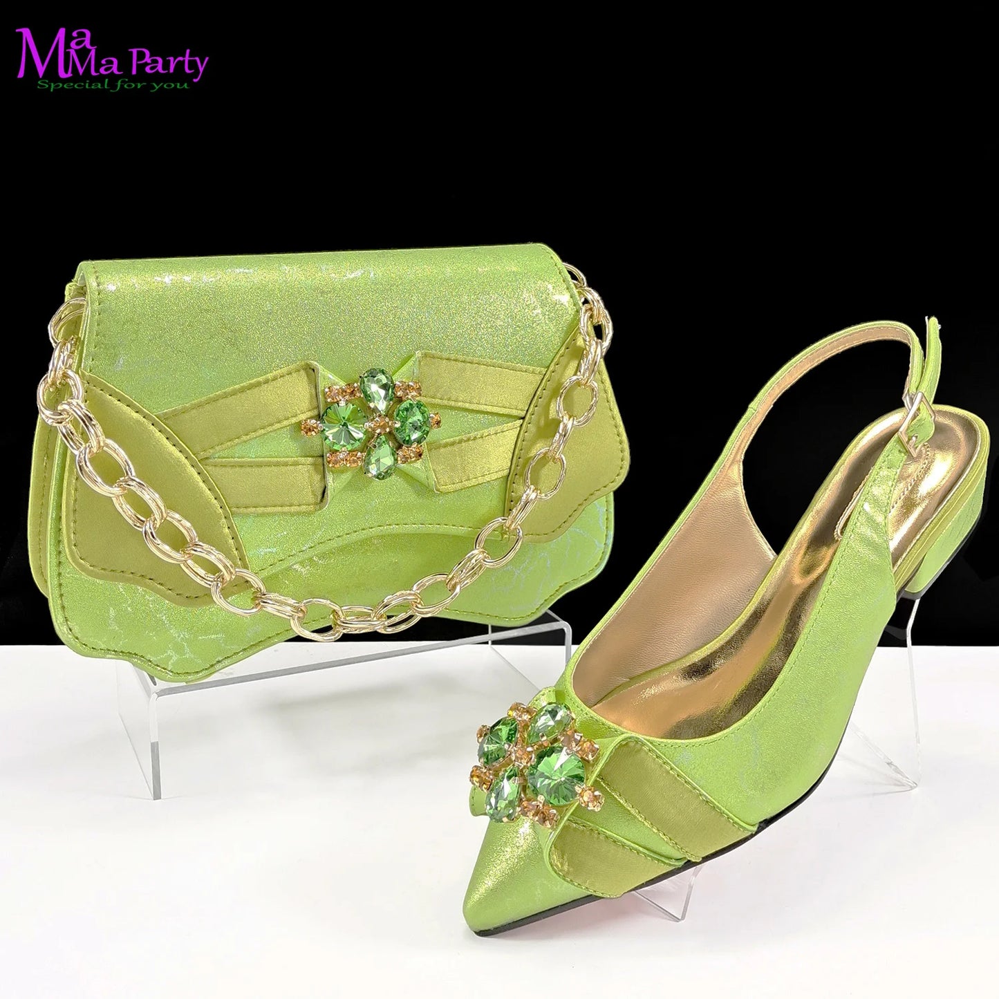 Pink Color Summer Little Red Book Hot Italian Women Mature Style Shoes Matching  Bag Set in for Garden Party