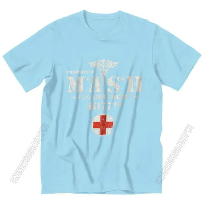 Vintage Mash Tv Show Men T Shirt 100% Cotton Tee Tshirts Summer T-Shirt Gift Women Unisex Clothes Novelty Design