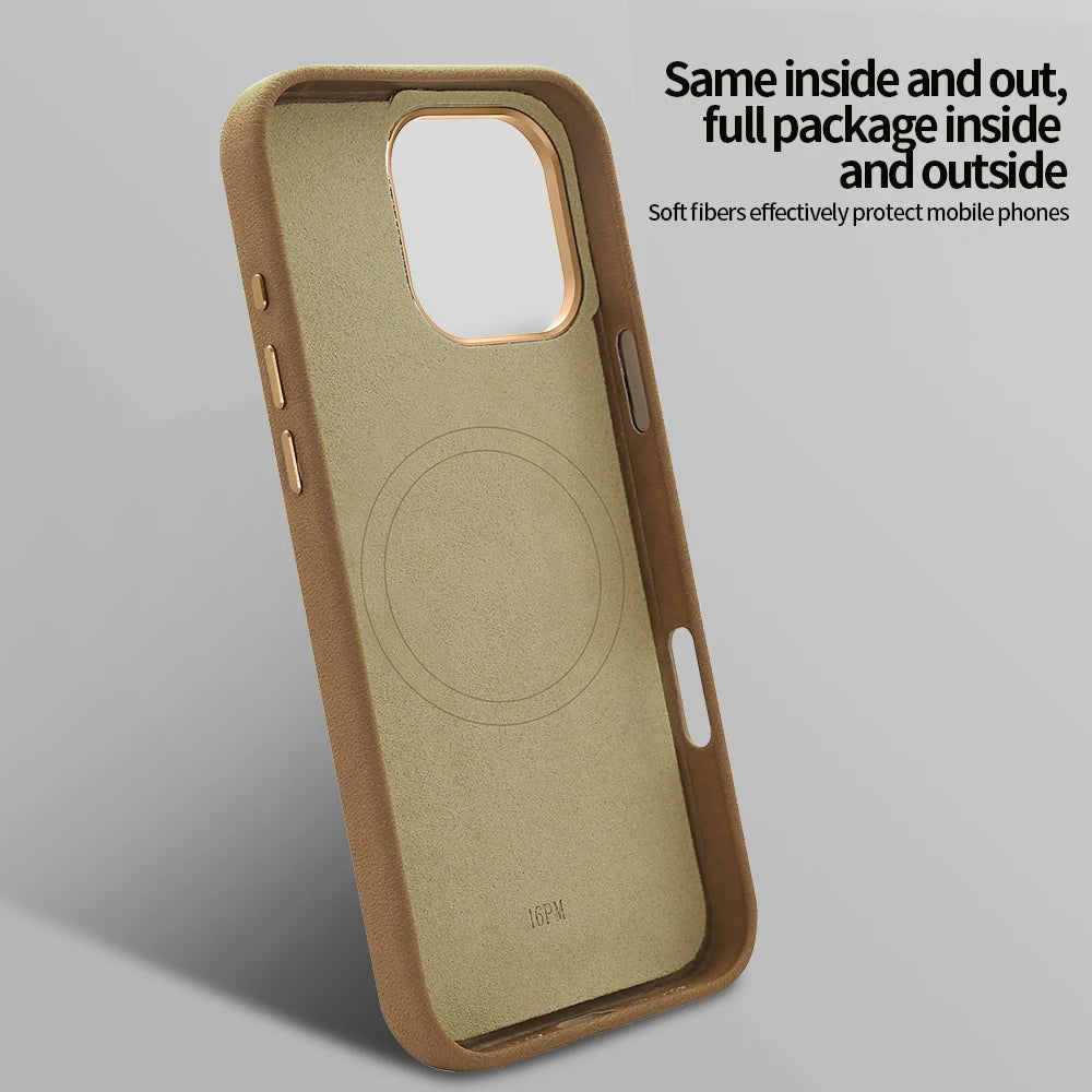 Suede Phone Case for iPhone 17 pro with Magnetic Wireless Charging Anti-Drop Cover Compatible with iPhone 17 16 15 pro Max