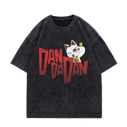 Dandadan Japanese Anime Vintage Washed T-shirt Men Women High Quality Fashion T-shirts Summer Casual Cotton Short Sleeve T Shirt