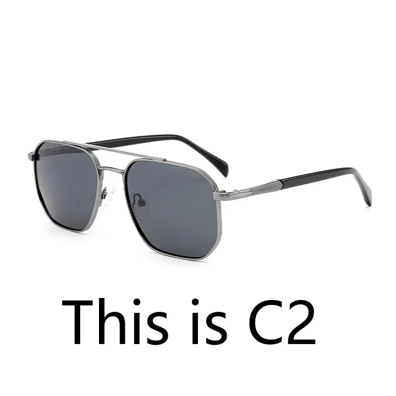 Fashion Myopia Polarized Prescription Sunglasses Men Trend Metal Uv400 Protection Pilot Corrective Sun Glasses RTM-2102