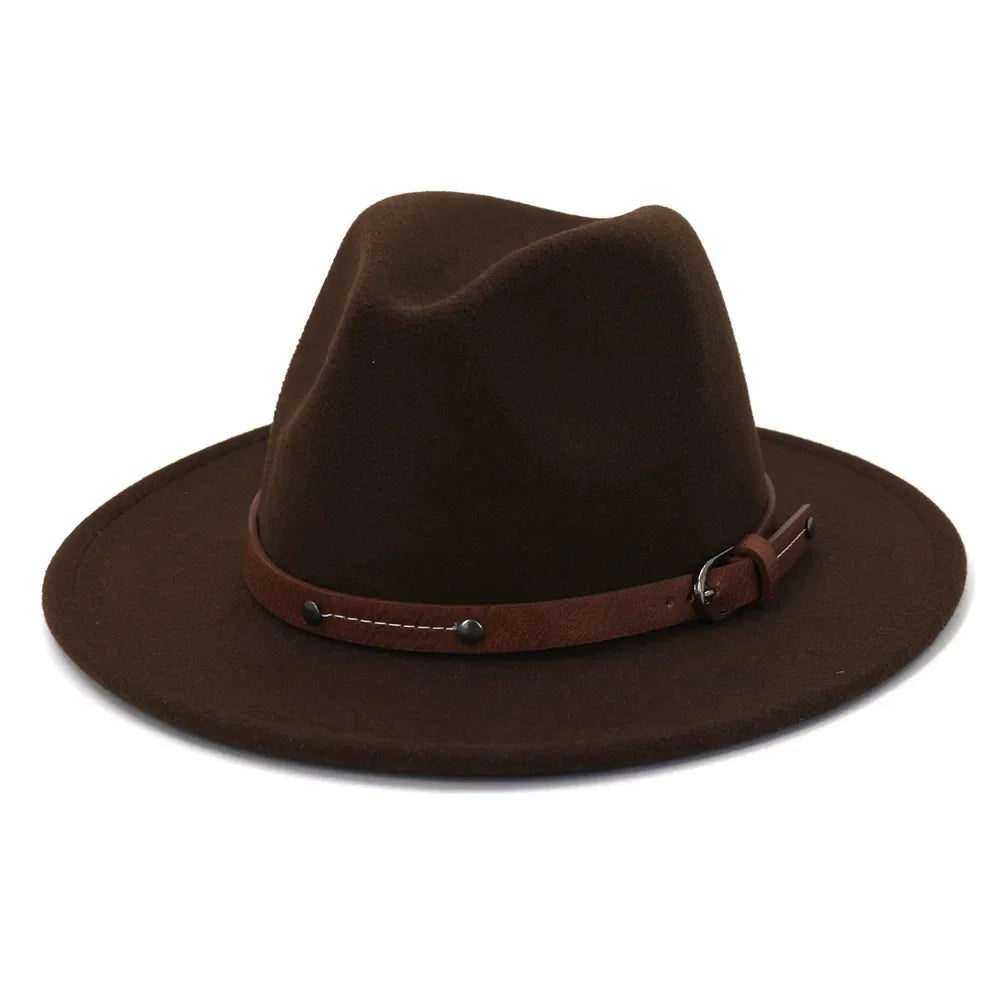 Fedoras Winter Hat For Women 59-61CM Men Panama Felted Jazz Hats New Trilby Church Cap sombreros de mujer