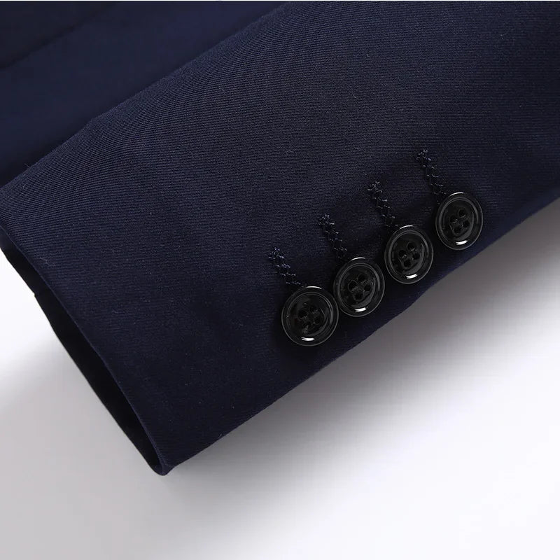 2026 New Arrival Men's Solid Navy Blue  black Blazer Single Breasted Formal Suit Jacket