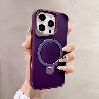 Luxury Magnetic for Magsafe Bracket Stand Phone Case for iPhone 13 15 16 Pro Max 12 14 Plus Folding Stand Shockproof Back Cover