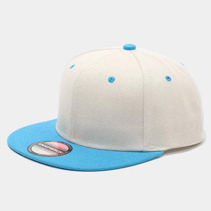 Blank Two Tone Snapback Cap Men Women Flat Brim Baseball Hat Color Block Hip Hop Streetwear Adjustable Plain Bboy Caps
