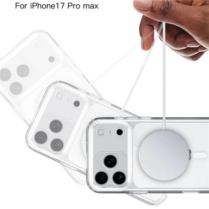 Touch Camera Button Original Clear for Magsafe Case For iPhone 17 Air 17Pro 17Pro Max Wireless Charge Shockproof Hard Cover