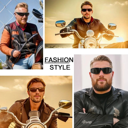 Super Dark Sunglasses for Men Black Wrap Around Sun Glasses UV400 Protection eyewear W8005