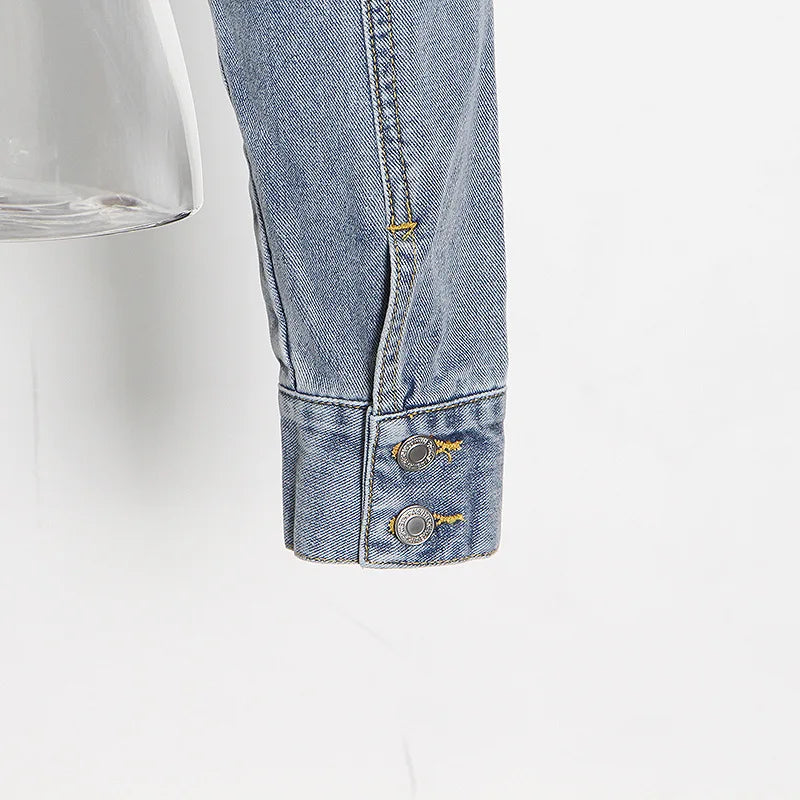 Jeans Women Pencil Pants 2023 Fashion High Waist Contract Color Patchwork Split Long Denim Pants Elastic Skinny Trousers