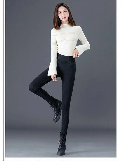 Jeans Oversize 26-38 Slim Denim Pants Women's High Waist Skinny Jean Vintage Wash Pencil Stretch Vaqueros Leggings Pantalones