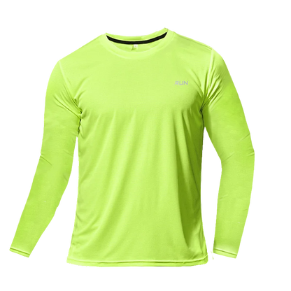 Men's Quick Dry Long Sleeve Gym Running Moisture Wicking Round Neck T-Shirt Training Exercise Gym Sport Shirt Tops Lightweight