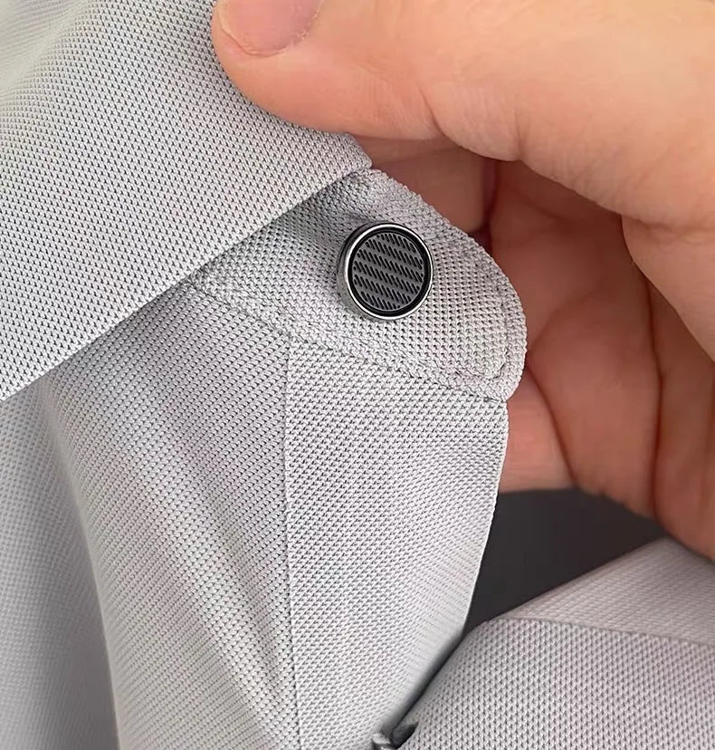 Summer new high-quality ice silk fabric comfortable polo shirt fashionable high-end mens exquisite badge breathable short sleeve