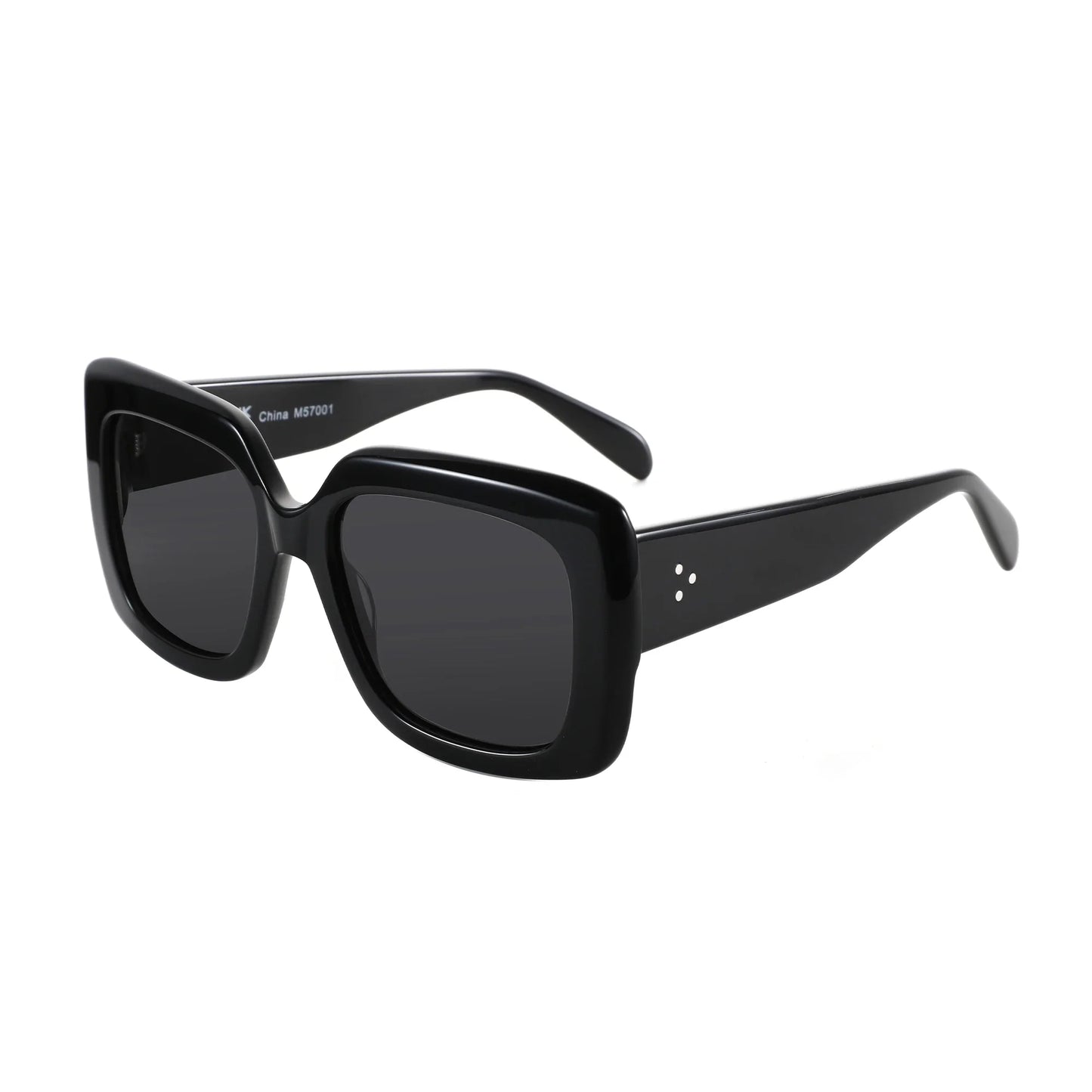 Women Large Rectangle Polarized Sunglasses Thick Frame UV400 Protection Acetate Square Sun Glasses Fashion Shade