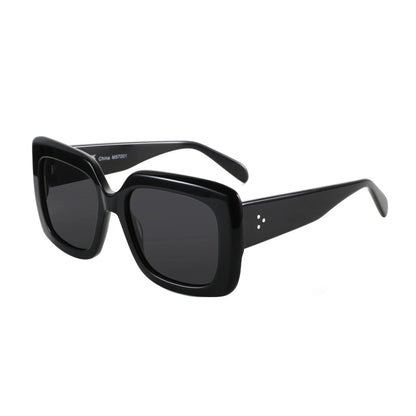 Women Large Rectangle Polarized Sunglasses Thick Frame UV400 Protection Acetate Square Sun Glasses Fashion Shade