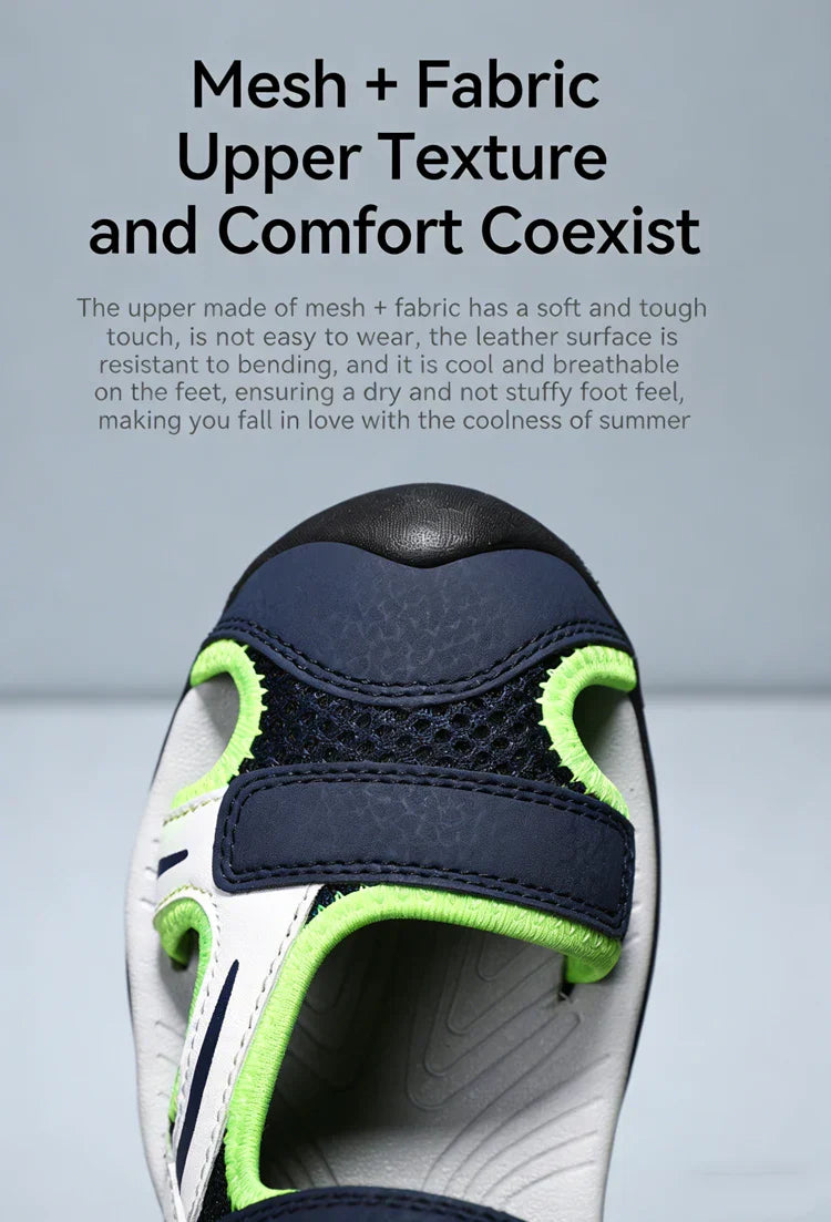 Summer Beach Water Children Sandals Fashion Shoes Outdoor Non-slip Soft Bottom Shading Leather Boys Comfortable Walking Sandials
